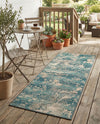Urban Terrace Collection Area Rug -  Gazebo Runner Aqua Blue  lifestyle 78