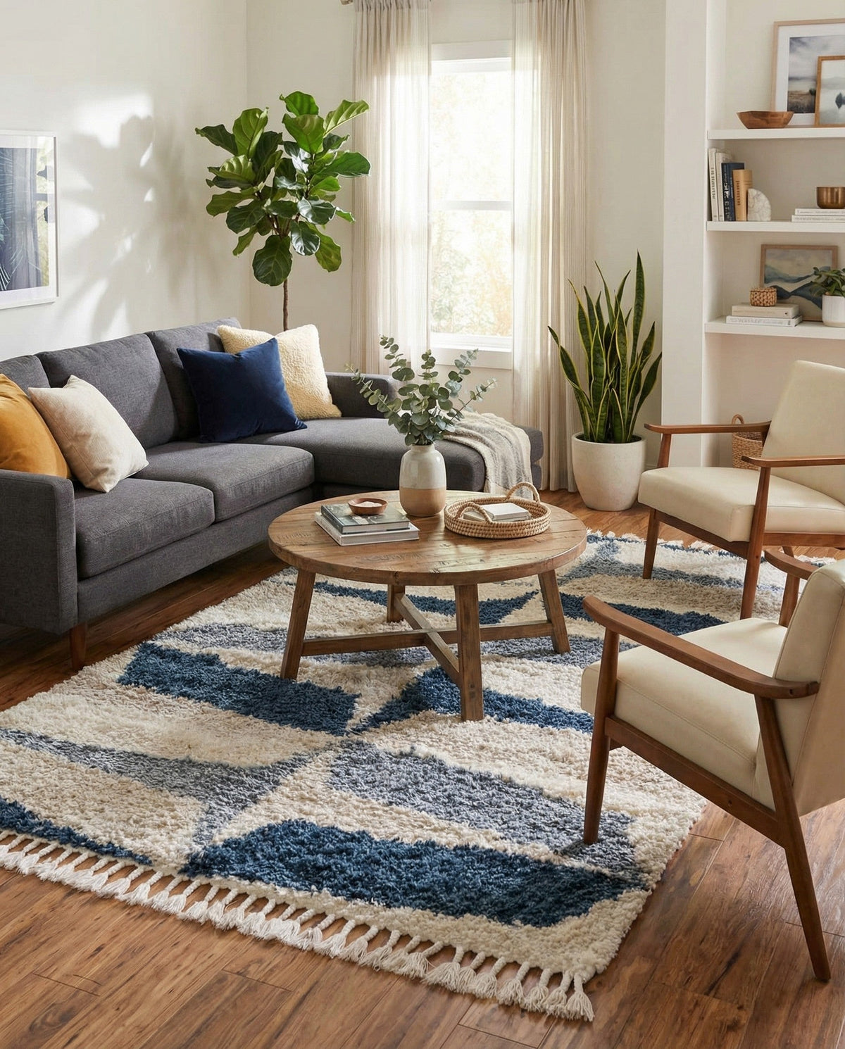 Cozy Cove Shag Collection Area Rug -  Tidewater Rectangle Blue  lifestyle 8