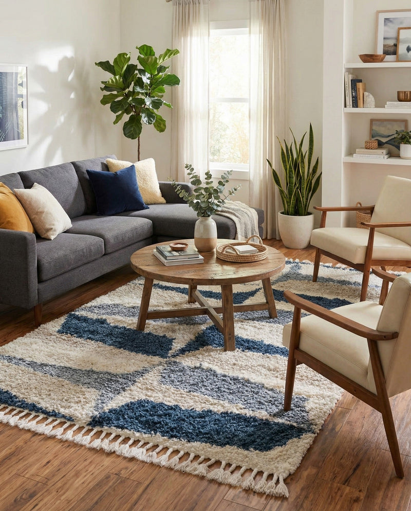 Cozy Cove Shag Collection Area Rug -  Tidewater Rectangle Blue  lifestyle 8