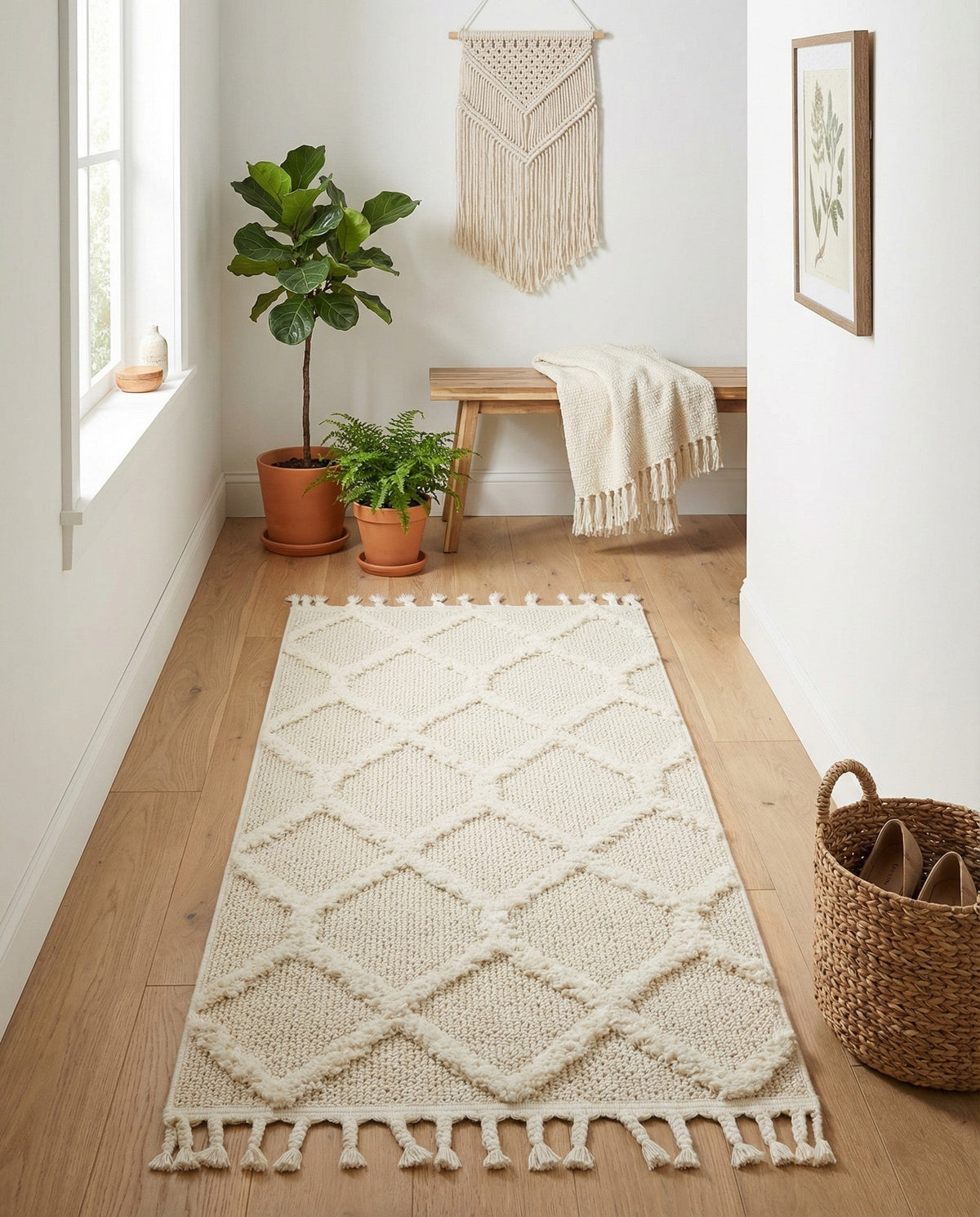 Sahara Chic Collection Area Rug -  Tuareg Runner Ivory  lifestyle 81