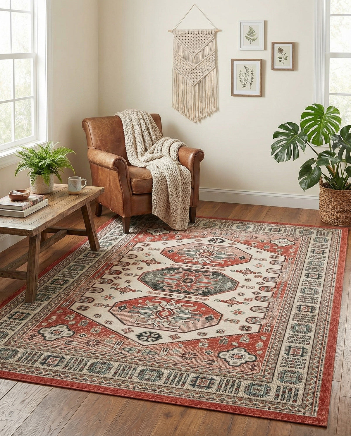 Patio Heritage Collection Area Rug - Veranda Rectangle Multi  lifestyle 18