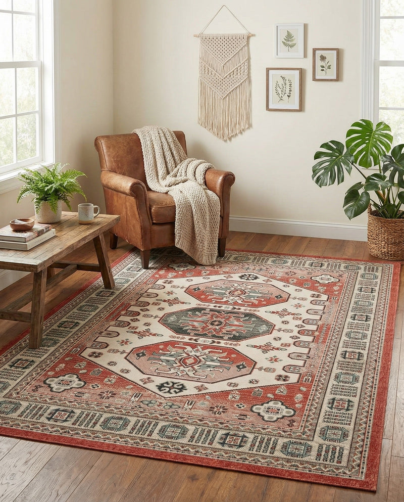 Patio Heritage Collection Area Rug - Veranda Rectangle Multi  lifestyle 18