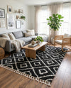 Cozy Cove Shag Collection Area Rug -  Dunes Rectangle Black and White  lifestyle 12