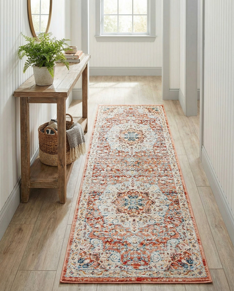 Coastal Haven Collection Area Rug - Seabreeze (Red) Runner Red  lifestyle 42