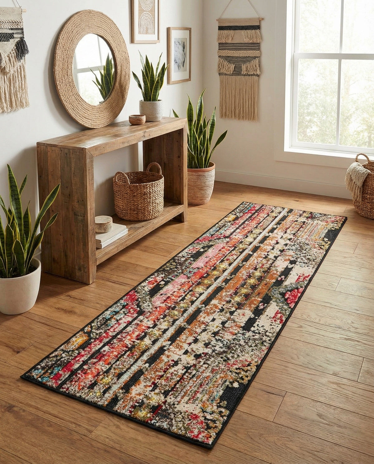 Outdoor Marrakesh Collection Area Rug -  Agadir Runner Multi Black  lifestyle 113