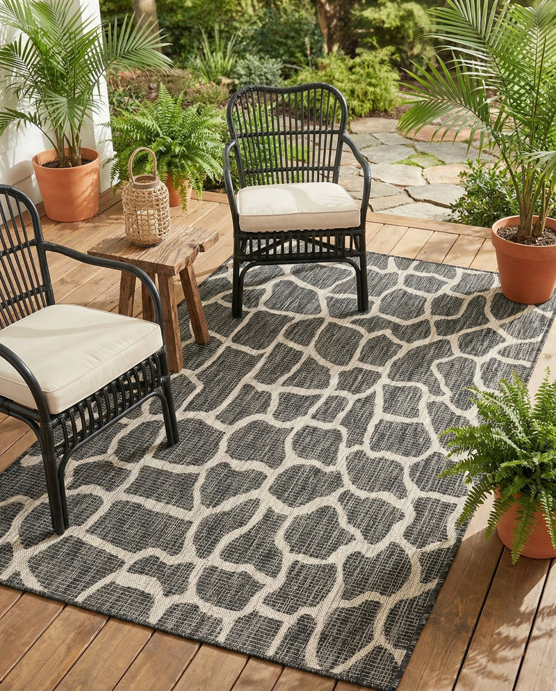 Savannah Escape Collection Area Rug -  Rainforest Rectangle Charcoal Gray  lifestyle 18