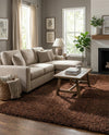 Plush Oasis Collection Area Rug - Serenity (Chocolate Brown) Rectangle Chocolate Brown  lifestyle 5
