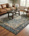 Patio Heritage Collection Area Rug -  Haven Rectangle Blue  lifestyle 22
