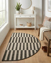 Seaside Stripes Collection Area Rug - Cabana (Charcoal) Hearth Charcoal  lifestyle 66