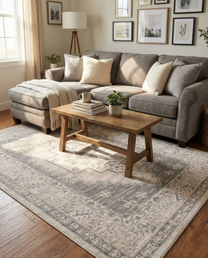 Savannah Series Collection Area Rug -  Augusta (Mink) Rectangle Mink  lifestyle 14