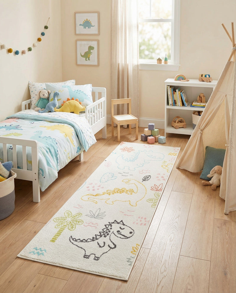 Wonder Tykes Collection Area Rug -  Abstracta Runner Ivory  lifestyle 44