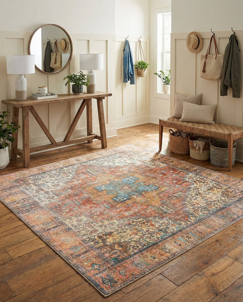 Heritage Elegance Collection Area Rug -  Windsor (Rust Red) Square Rust Red  lifestyle 77
