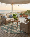 Seaside Haven Rugs Collection Area Rug -  Pelican Round Stone Blue  lifestyle 54
