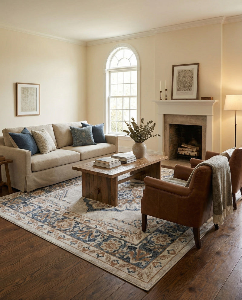 Cambridge Classics Collection Area Rug -  Magdalene (Cream) Square Cream  lifestyle 75