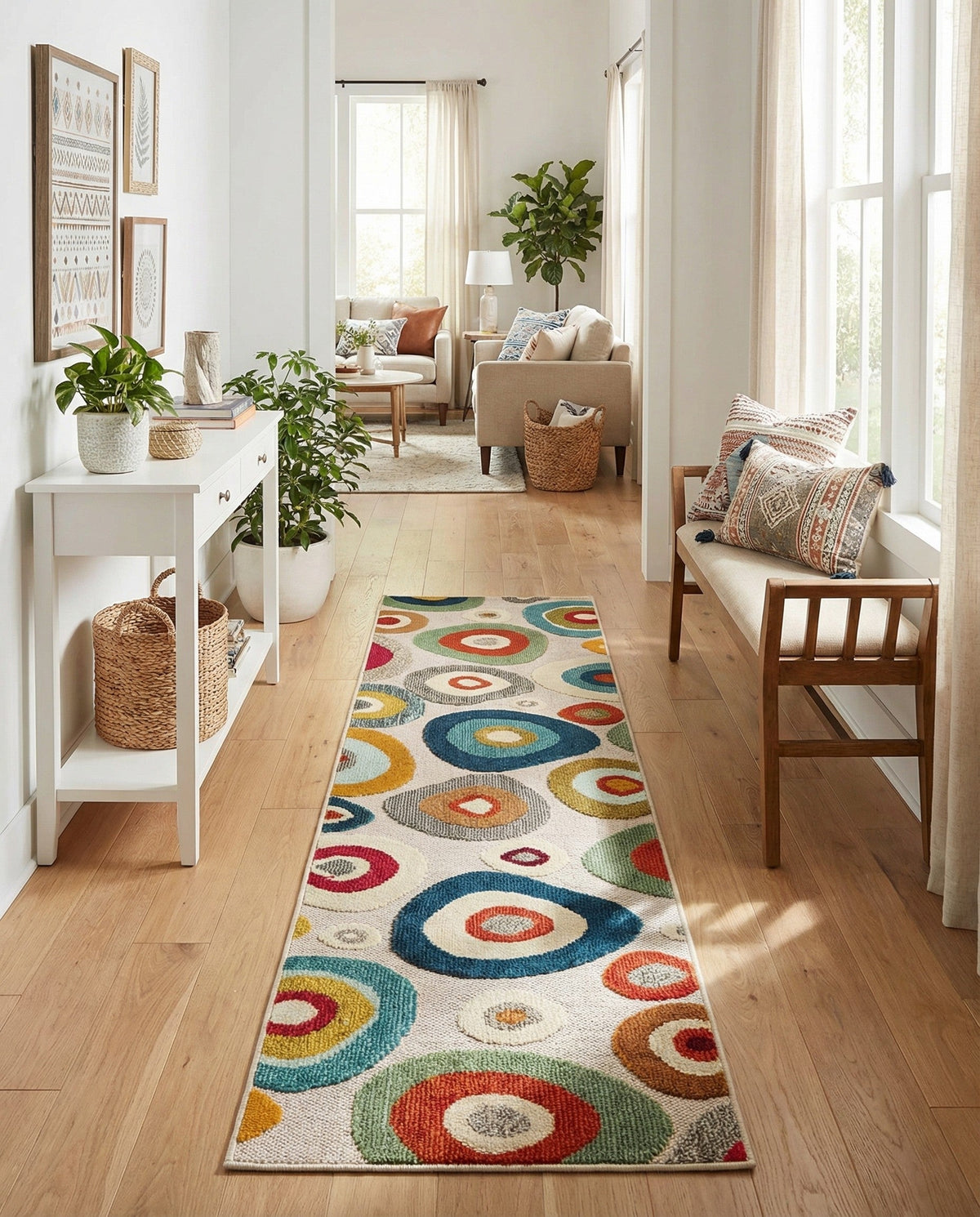 Outdoor Marrakesh Collection Area Rug -  Chefchaouen Runner Multi Beige  lifestyle 132