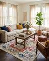 Parisian Elegance Collection Area Rug - Versailles (Pink Gray) Rectangle Pink Gray  lifestyle 18