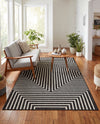Urban Terrace Collection Area Rug -  Astoria (Black and White) Rectangle Black and White  lifestyle 24