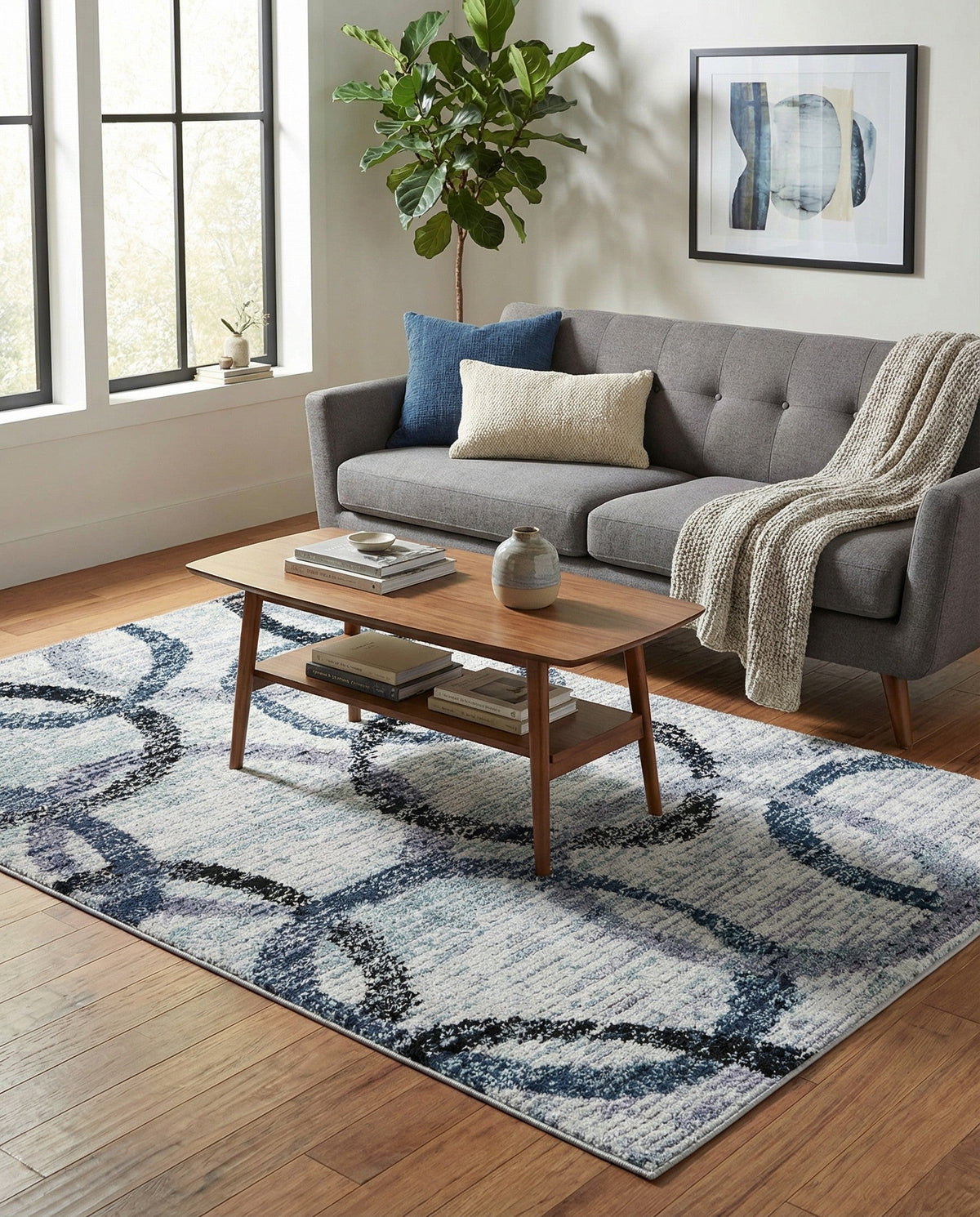 Santa Fe Trails Collection Area Rug -  Taos Rectangle Ivory  lifestyle 11