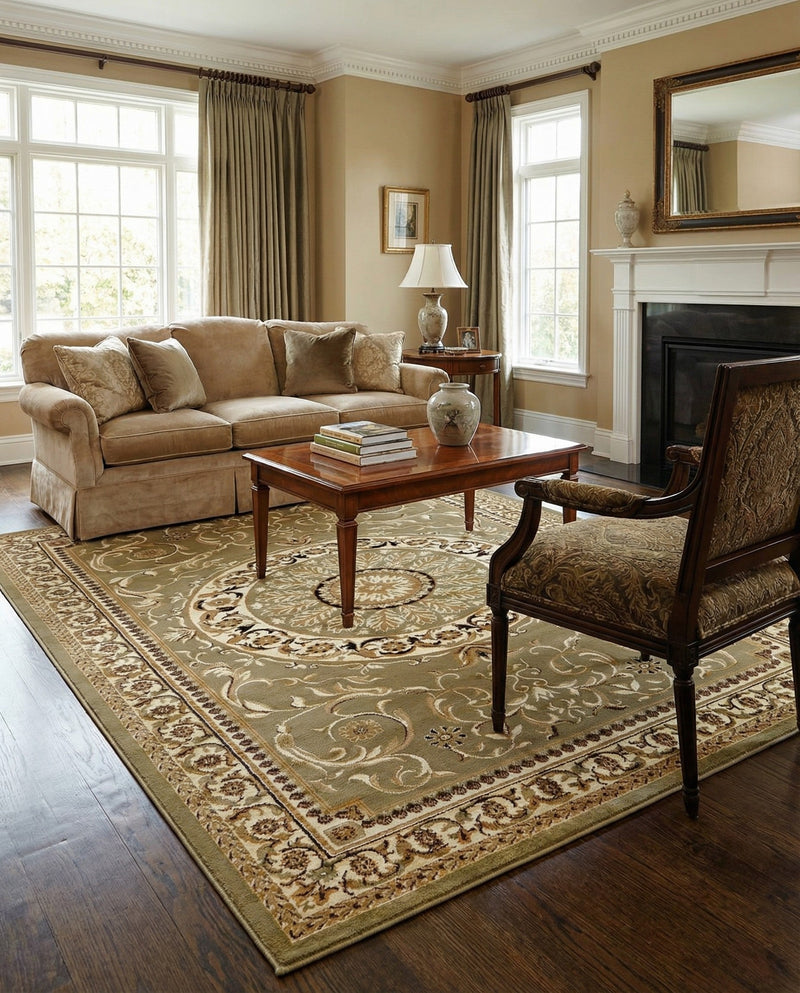 Versailles Elegance Collection Area Rug -  Montreuil Rectangle Light Green  lifestyle 62