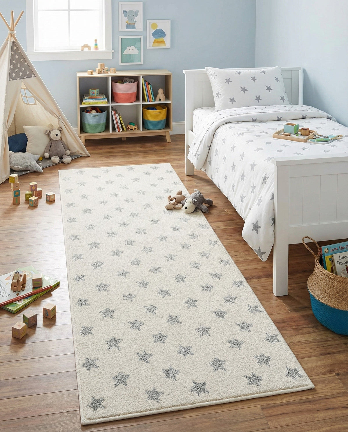 Wonder Tykes Collection Area Rug -  Mosaic Runner Daisy White  lifestyle 151