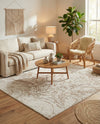 Coastal Haven Collection Area Rug -  Nautilus Square Ivory  lifestyle 50