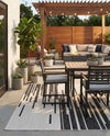 Urban Terrace Collection Area Rug -  Riverside Rectangle Black and White  lifestyle 4