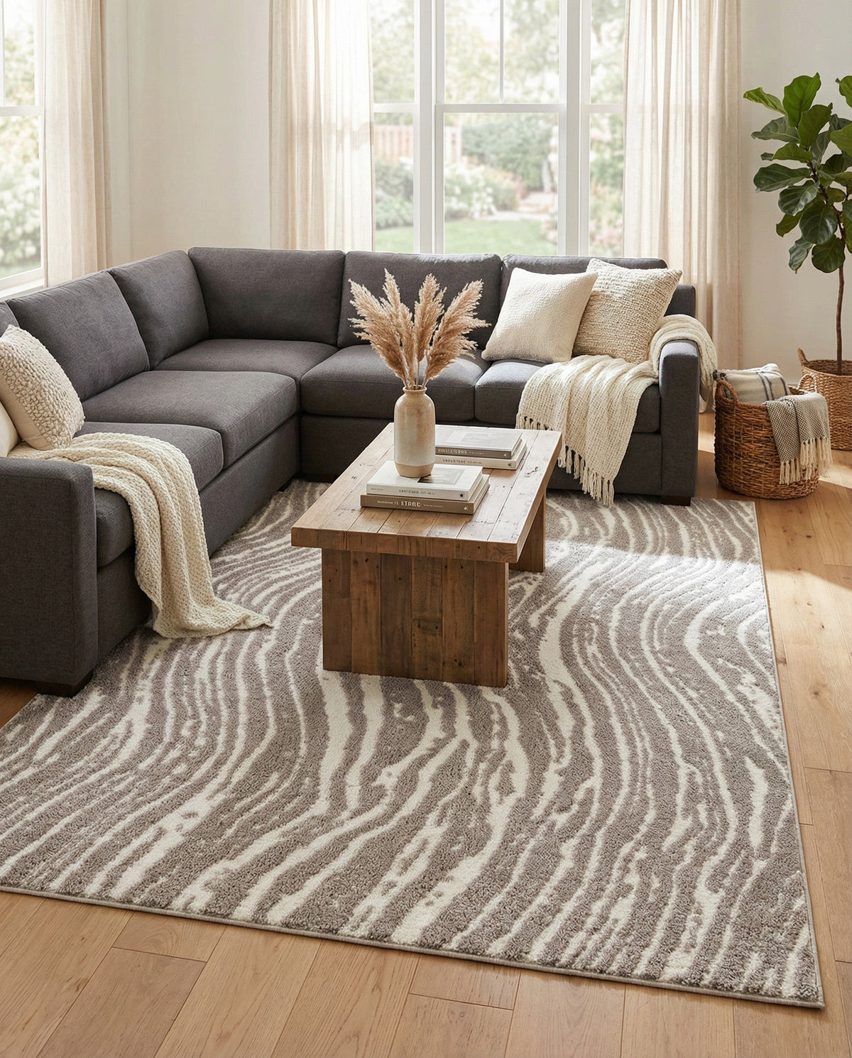 Sienna Collection Area Rug -  Garda Rectangle Cloud Gray  lifestyle 41