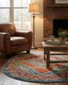 Savannah Soiree Collection Area Rug - Serengeti (Rust Red) Oval Rust Red  lifestyle 53