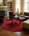 Samarkand Elegance Collection Area Rug -  Samanid Round Red  lifestyle 63