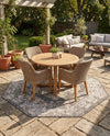 Patio Heritage Collection Area Rug -  Augusta (Charcoal) Octagon Charcoal  lifestyle 77
