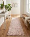 Berber Lattice Shag Collection Area Rug - Atlas (Light Pink) Runner Light Pink  lifestyle 25