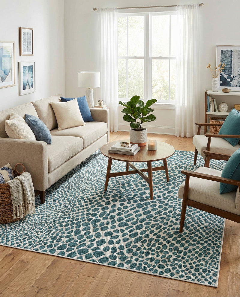 Urban Oasis Rugs Collection Area Rug -  Terrace (Teal) Rectangle Teal  lifestyle 19