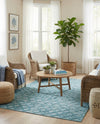 Garden Lattice Charm Collection Area Rug -  Pergola (Aqua) Rectangle Aqua  lifestyle 14