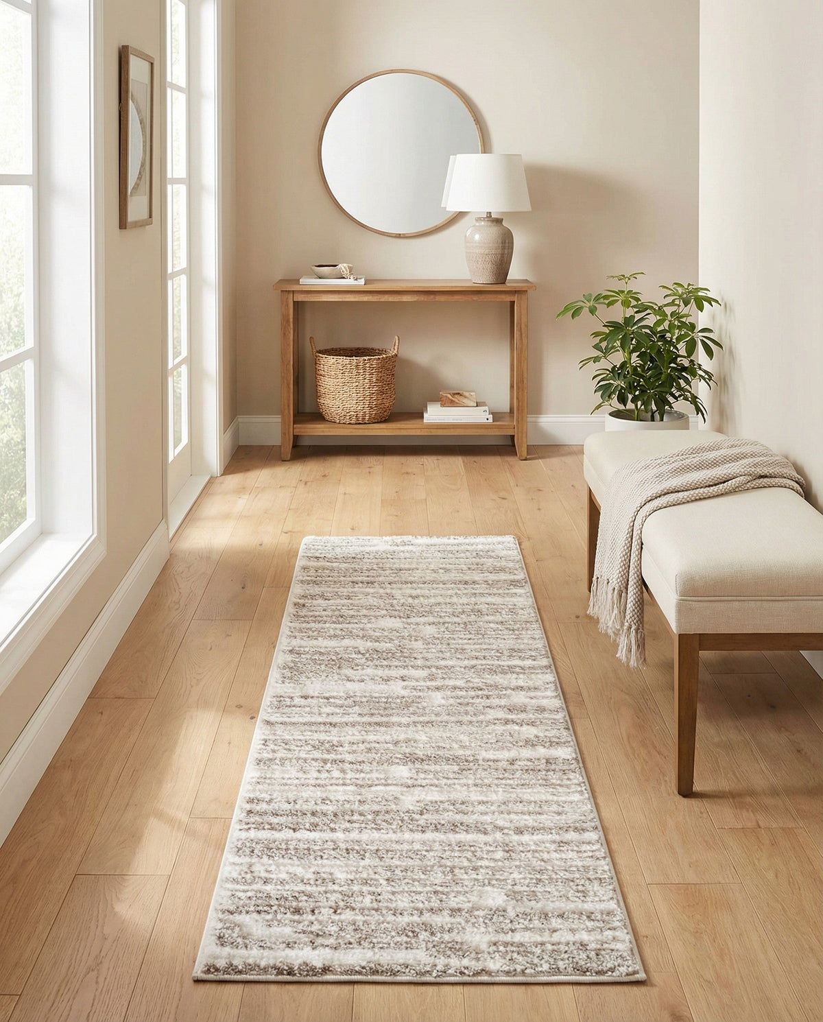 Sienna Collection Area Rug -  Rome Runner Ivory  lifestyle 160