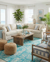 Seaside Haven Rugs Collection Area Rug -  Seaside Square Teal  lifestyle 44