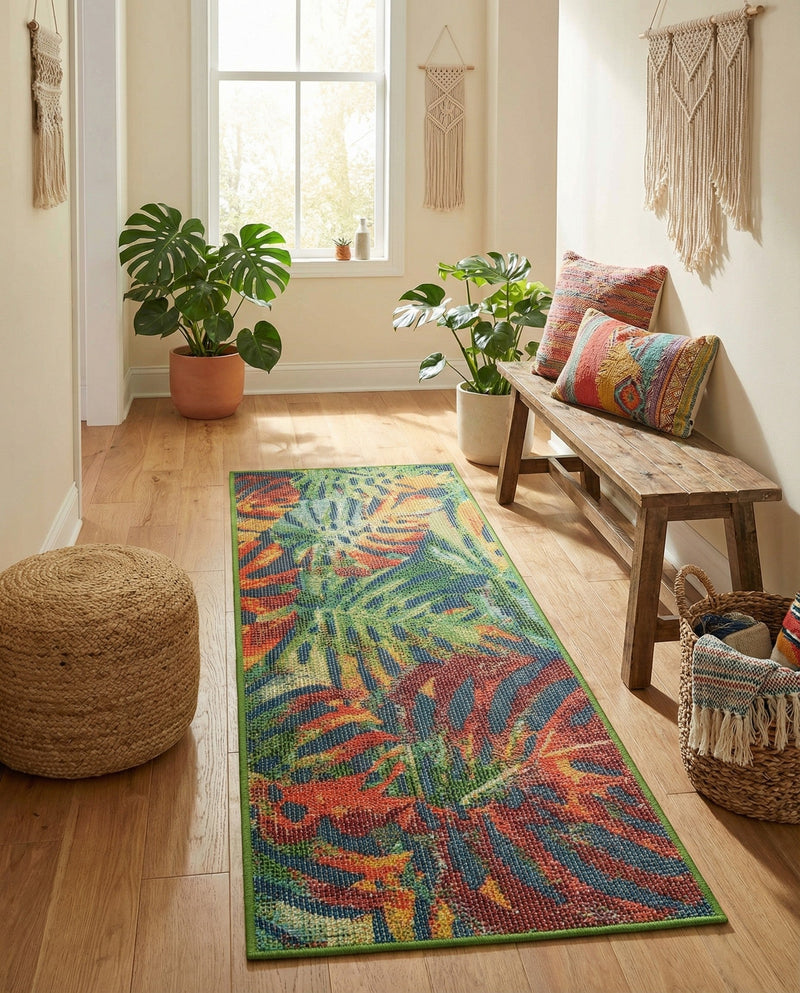 Coastal Terrace Collection Area Rug -  Pier Runner Multi  lifestyle 75