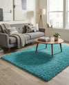 Plush Oasis Collection Area Rug - Serenity (Deep Aqua Blue) Rectangle Deep Aqua Blue  lifestyle 17