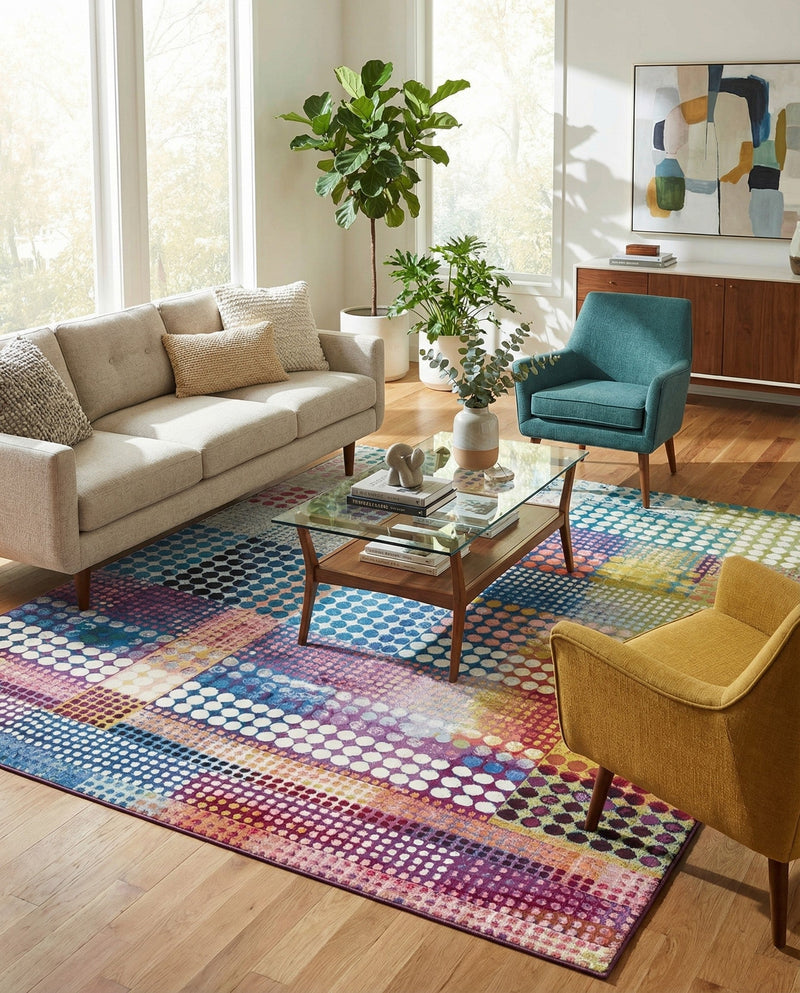 Urban Terrace Collection Area Rug -  Atrium Rectangle Multi  lifestyle 4