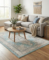 Beverly Grove Collection Area Rug -  Fairfax (Aqua) Rectangle Aqua  lifestyle 13