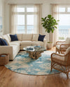 Sorrento Shores Collection Area Rug -  Vico Round Light Blue  lifestyle 43