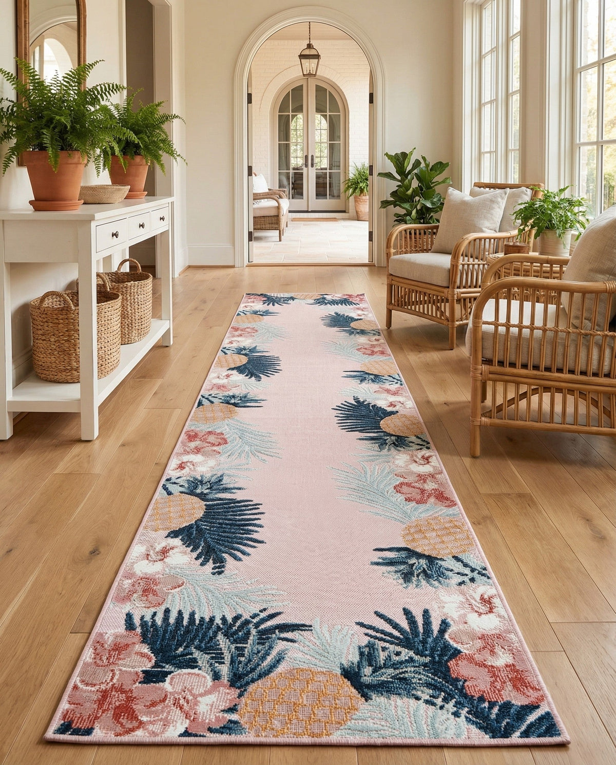 Seaside Blooms Collection Area Rug - Haven Runner Pink  lifestyle 44