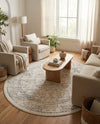 Savannah Soiree Collection Area Rug -  Everglade (White) Round White  lifestyle 67