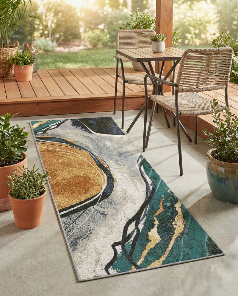Urban Terrace Collection Area Rug -  Pavilion Runner Multi  lifestyle 67