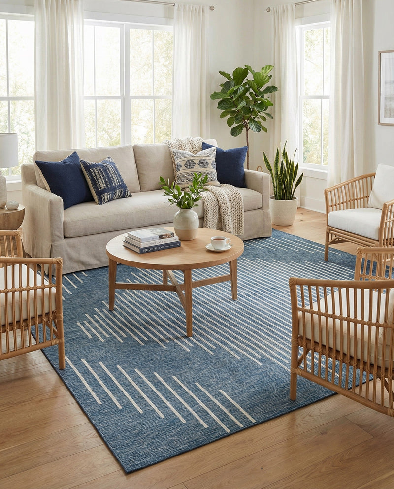 Urban Terrace Collection Area Rug -  Chelsea (Blue) Square Blue  lifestyle 13