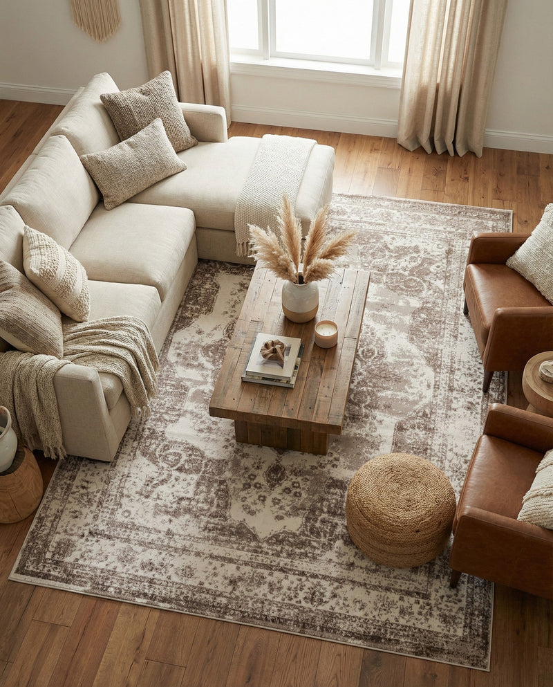 Riviera Elegance Collection Area Rug -  Menton (Beige) Rectangle Beige  lifestyle 25