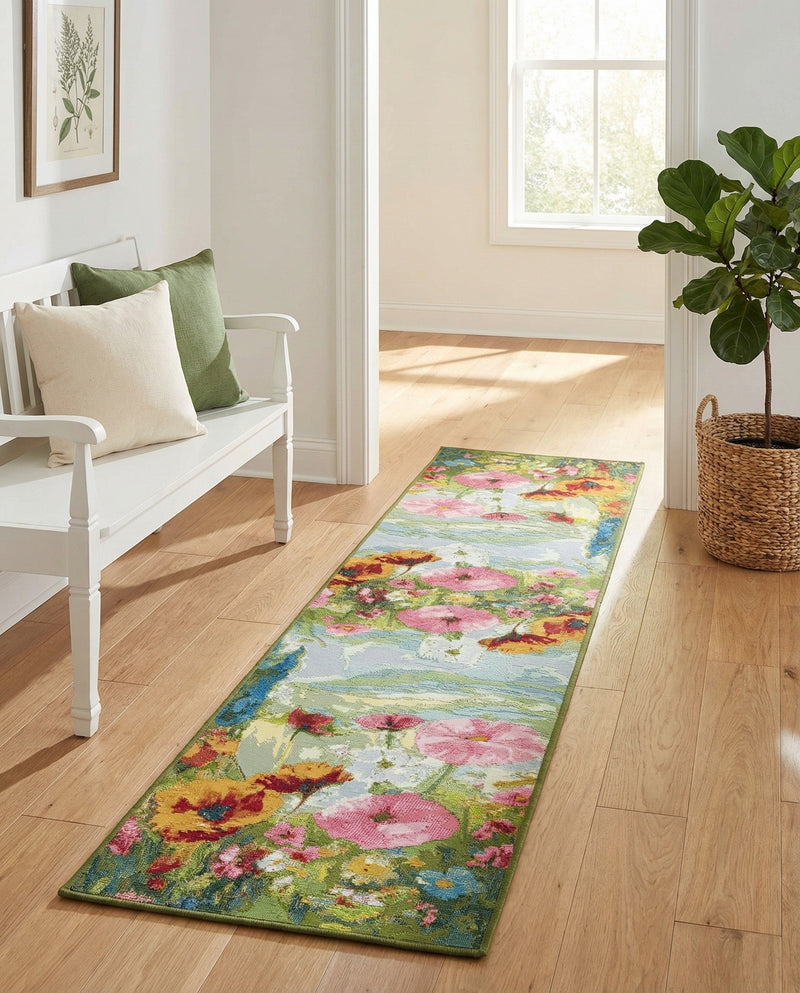 Seaside Blooms Collection Area Rug -  Amalfi Runner Multi  lifestyle 55