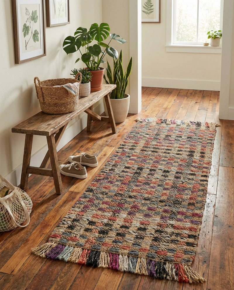 Savannah Jute Collection Area Rug - Malibu Runner Multi  lifestyle 38