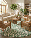 Savannah Escape Collection Area Rug -  Amazon (Green Blue) Round Green Blue  lifestyle 19