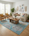 Arcadia Rugs Collection Area Rug -  Atlantis (Blue) Rectangle Blue  lifestyle 6