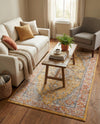 Seville Stripes Collection Area Rug - Cadiz (Yellow) Rectangle Yellow  lifestyle 6